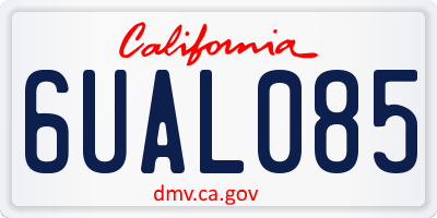 CA license plate 6UAL085