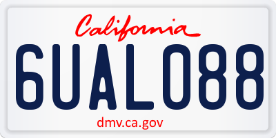 CA license plate 6UAL088