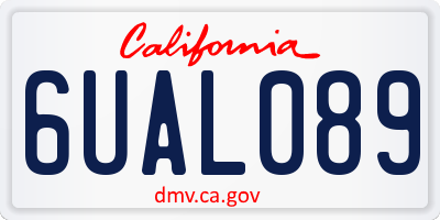 CA license plate 6UAL089