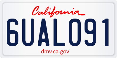 CA license plate 6UAL091