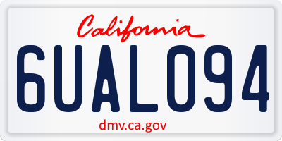 CA license plate 6UAL094