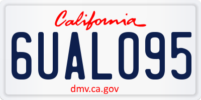CA license plate 6UAL095