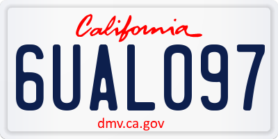 CA license plate 6UAL097