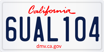 CA license plate 6UAL104
