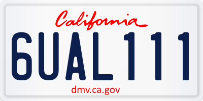 CA license plate 6UAL111