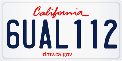 CA license plate 6UAL112