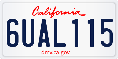 CA license plate 6UAL115