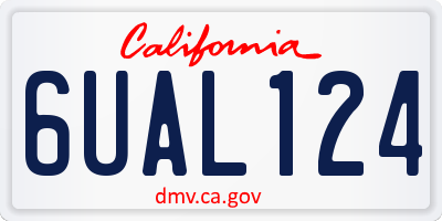 CA license plate 6UAL124