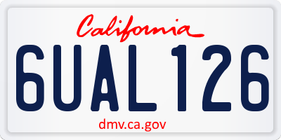 CA license plate 6UAL126