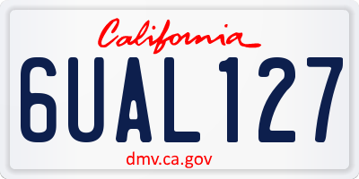 CA license plate 6UAL127