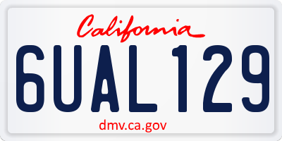 CA license plate 6UAL129