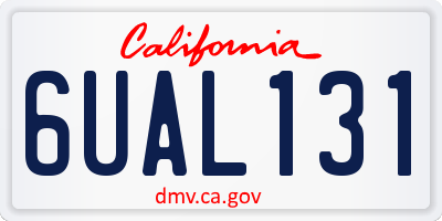 CA license plate 6UAL131