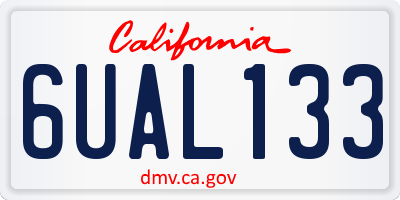 CA license plate 6UAL133