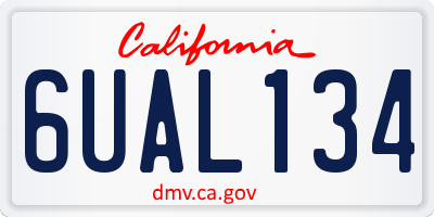 CA license plate 6UAL134