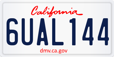 CA license plate 6UAL144