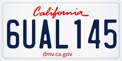 CA license plate 6UAL145