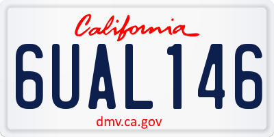 CA license plate 6UAL146