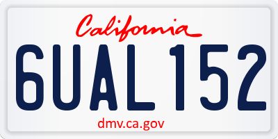 CA license plate 6UAL152