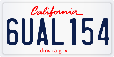 CA license plate 6UAL154