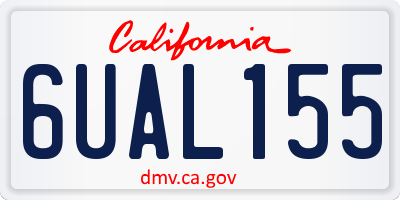 CA license plate 6UAL155
