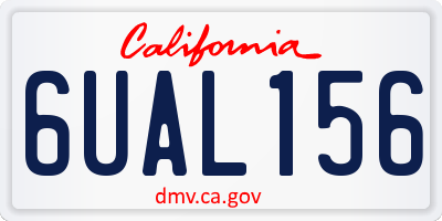 CA license plate 6UAL156
