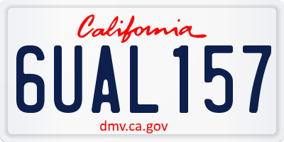 CA license plate 6UAL157