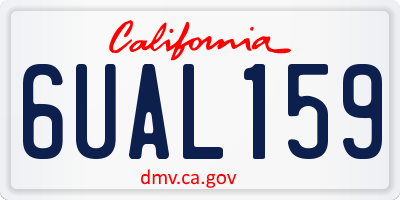 CA license plate 6UAL159