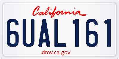 CA license plate 6UAL161