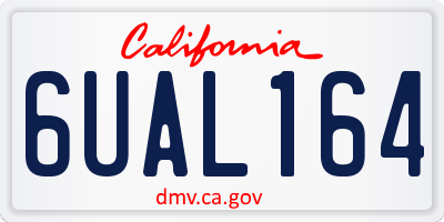 CA license plate 6UAL164