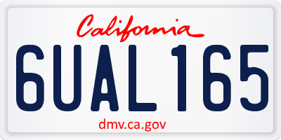 CA license plate 6UAL165
