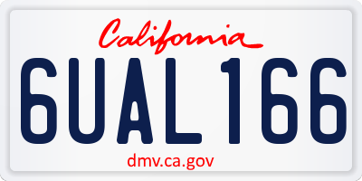 CA license plate 6UAL166