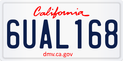CA license plate 6UAL168