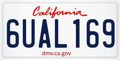 CA license plate 6UAL169