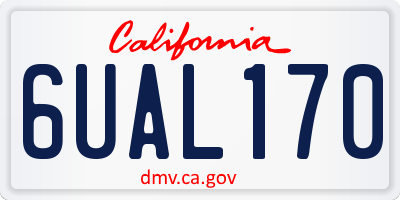 CA license plate 6UAL170