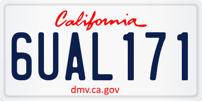 CA license plate 6UAL171
