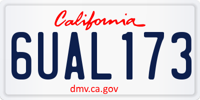 CA license plate 6UAL173