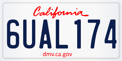 CA license plate 6UAL174