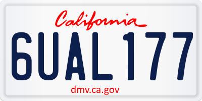 CA license plate 6UAL177