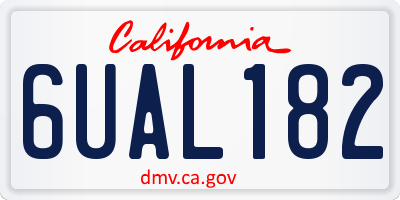 CA license plate 6UAL182