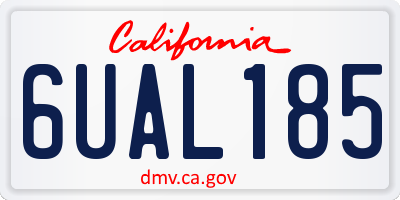 CA license plate 6UAL185