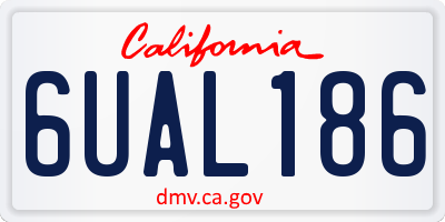 CA license plate 6UAL186