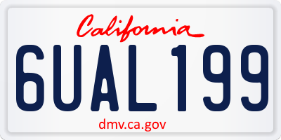 CA license plate 6UAL199