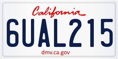 CA license plate 6UAL215