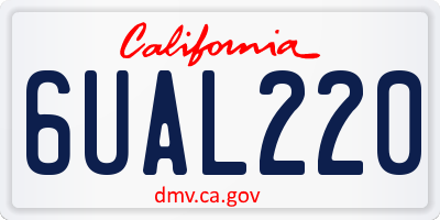 CA license plate 6UAL220