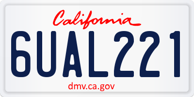CA license plate 6UAL221