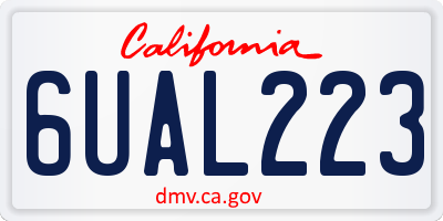 CA license plate 6UAL223
