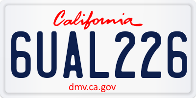 CA license plate 6UAL226