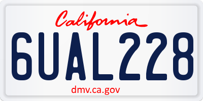 CA license plate 6UAL228