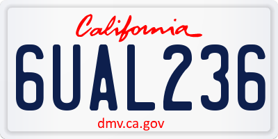 CA license plate 6UAL236