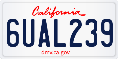 CA license plate 6UAL239